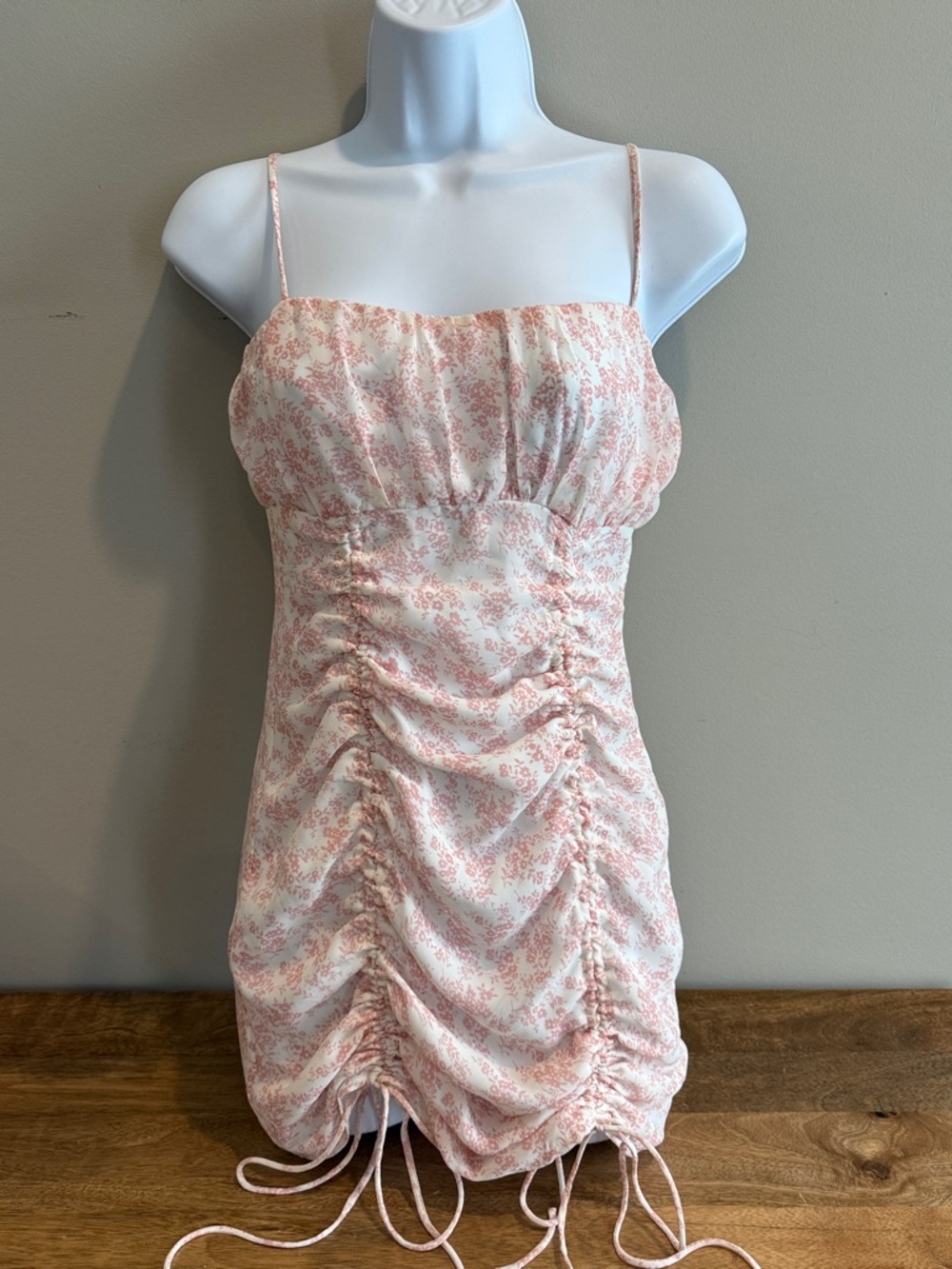 Princess Polly Pink Floral Ruched Mini Dress